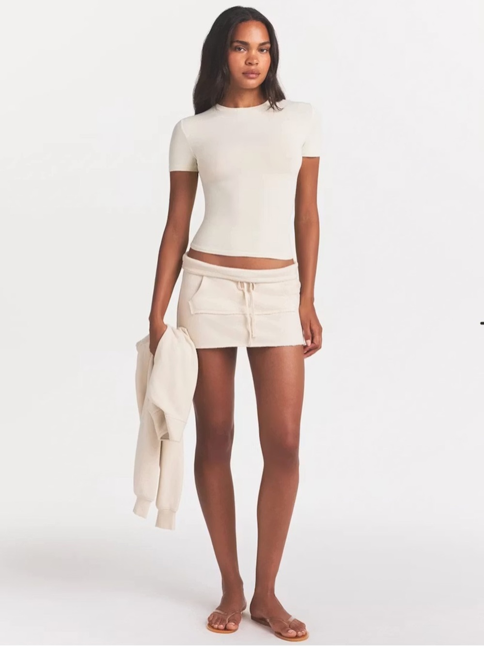 SKIMS Cream Short Sleeve Top